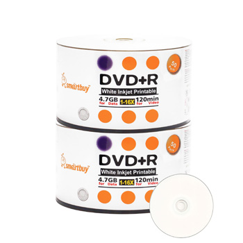 Smart Buy DVD+R 16X 4.7 GB - White Inkjet Hub Printable 100 PCS